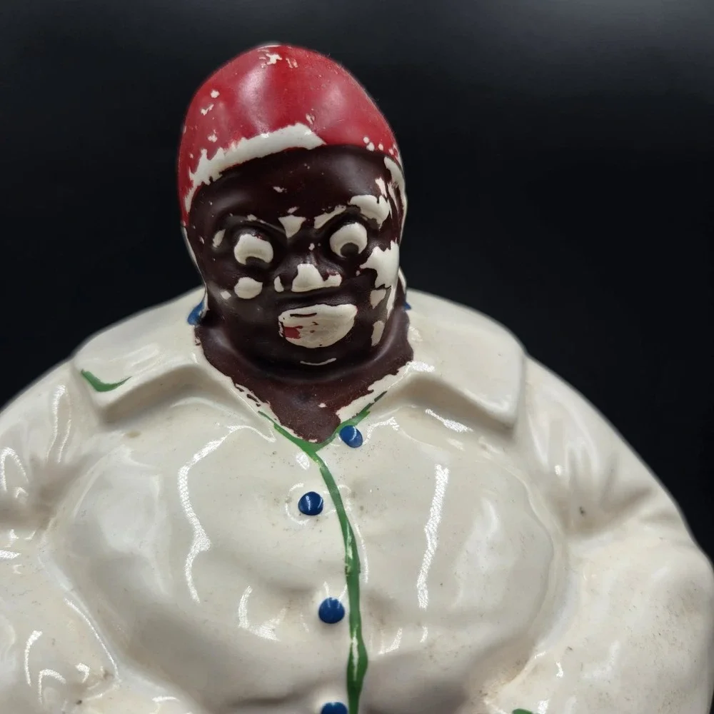 Vintage‎ McCoy 1940s Figural Woman Cookie Jar Pottery Raised Cookies